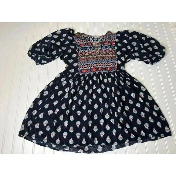 Umgee Peasant Boho Floral V Neck Tunic Top Blouse Small. 1109 - Picture 1 of 2